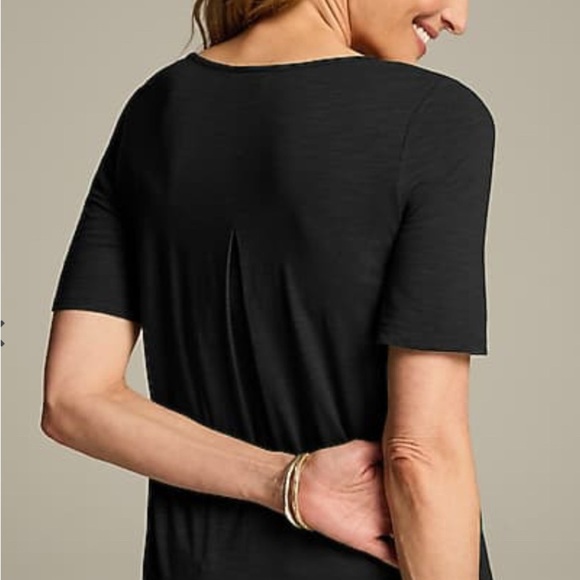 J. Jill | Black Pima Elbow Sleeve Tunic | 100% Pima Cotton | Sz L - Picture 2 of 6